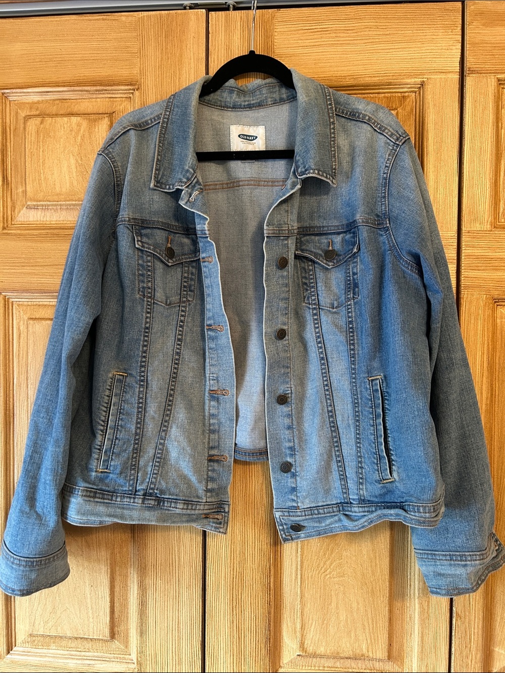 Old Navy Light Blue Denim Jacket with Contrast Stitching